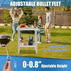 Stainless Steel Table for Prep & Work with Undershelf 24 x 24 Inches NSF Metal Commercial Kitchen Prep Table with Adjustable Under Shelf Worktable for Restaurant Home Outdoor