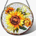 8-Inch Stained Glass Ornament, Stained Glass Window Hanging, Suncatcher Window Hanging, Home Decor, Sunflower Ornament | Mother's Day, Christmas, Birthday | Gifts for Flower Lovers, Mom & Friend