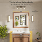 36x36 Inch Bathroom Mirror for Wall, Anti-Rust Walnut Wood Grain Metal Framed Bathroom Mirrors for Over Sink,Rectangler Mirrors for Bathroom Vanity, Farmhouse, Bedroom, Living Room, Entryway Decor