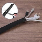 MECCANIXITY Braided Cable Sleeves Heat Shrinkable Fabric Sleeving, 7/8" 3ft Black 2:1 Ratio Heat Shrinkable Cord Protector for Harness Cable, Network Cable Protection, Cable Management