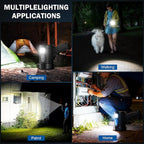 Spotlight Rechargeable, 99,000 Lumens Super Bright Handheld Flashlight, Outdoor Led Spot Light with Cob Light and Solar Panels for Boating Camping Home