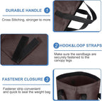 PATIKIL Canopy Weight Sand Bags, 4 Pack 112 Lbs Total Extra Large Weights Bags Waterproof Tent Leg Weights Sandbags for Outdoor Canopy Tent Sun Shelter Patio Ladder Brown (18x9")