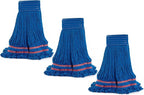 Matthew Cleaning Microfiber String Mop Heavy Duty Commercial Wet Mop Head Replacement,Excellent Absorbency,Premium Launderability,Reusable for Home,Commercial and Industrial Use(Blue,3Pack)