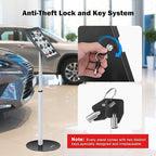 AboveTEK Tablet Floor Stand, Anti-Theft Kiosk Stand, Height Adjustable Tablet Stand Floor with Locking System, for 14.6" Samsung Galaxy Tab S8 Ultra, S9 Ultra, S10 Ultra, S11 Ultra, for Retail & POS