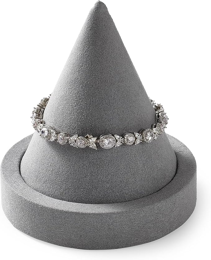 Oirlv Microfiber Single Bracelet Display Stand Professional Jewelry Stand for Bangle Bracelet Watch (Light Grey,Microfiber)
