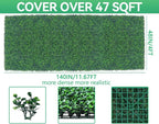 Artificial Boxwood Roll Panels,48"x 140"(47 sq.ft) UV-Anti Faux Ivy Leaves Privacy Fence Screen Grass Wall Roll Panels for Indoor Home Decor and Outdoor Garden Backyard