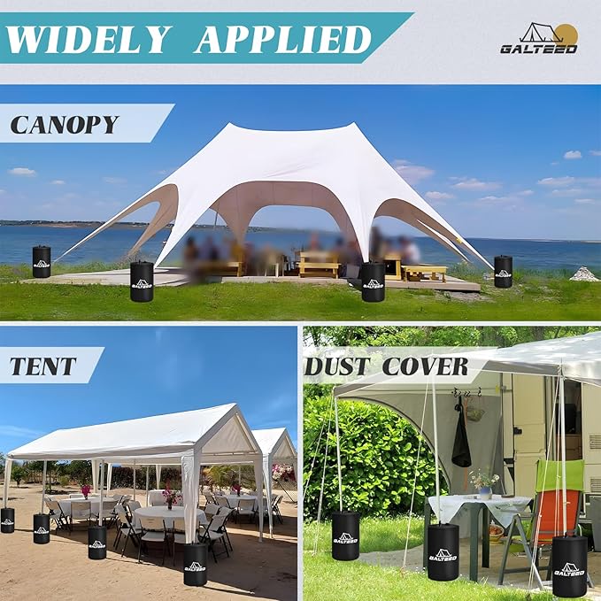 Canopy Water Weights Bag,176LBS Tent Weights Set of 8 Canopy Leg Weights for Pop Up Canopy,Canopies,Tent,Gazebo,Black,10L/PC