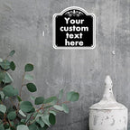 Custom Indoor/Outdoor Aluminum Weatherproof Metal Sign, Modern Minimalist Style, Black, 14*14 Inch, Customize for Office, Business, Workplace, Home, Delivery Signs