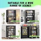 INTERGREAT Metal Storage Cabinet with Wheels, 75" Garage Storage Cabinets with Door and 4 Shelves, Tool Storage Locker on Caster for Home, Office, Black