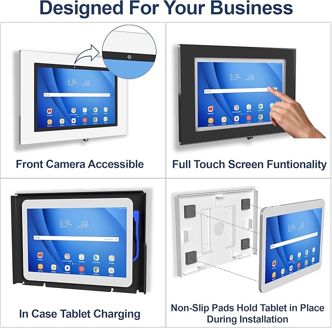 TABcare Locking Anti-Theft Metal Case for Samsung Galaxy TAB 8" 8.4" Tablet for Kiosk, POS, Store, Show Display, Time Clock (TAB A 8.0 2015 SM-T350, White)