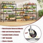 PrimeZone 4 Packs 48" W x 24" D x 81" H Heavy Duty Wire Storage Shelves with Wheels, 5 Tier Adjustable NSF Certified Garage Shelving Unit, Rolling Metal Organizer Shelf Rack for Warehouse, Pantry
