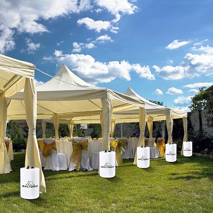 Canopy Water Weight Bag,440 LBS Water Tent Weights Set of 8 Leg Weights for Pop Up Canopy,Canopies,Tent,Gazebo,White