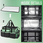 Wearable Cleaning Caddy, Cleaning Caddy Supplies Organizer with Handle & Shoulder Straps for Housekeepers, Under Sink & Car Cleaning Tool Organizers Bag with 4 Foldable Divider (MintGreen)