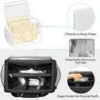 LoDrid Rolling Cleaning Caddy with Lid, Cleaning Supplies Organizer with Detachable Trolley, Cleaning Caddy Cart on Wheels with Handle and Shoulder Strap for Housekeepers, Black, Bag Only