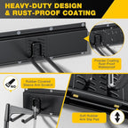 Garage Tool Organizer Wall Mount with 32 inches Rails and Adjustable Heavy-Duty Hooks, Garden Tool Organizer, Carries 300 lbs, Heavy Duty Garage Storage Rack For Yard, Shed, Workshop, Easy to Install