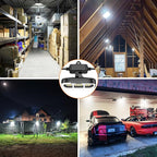 50ft LED Construction String Lights,Super Bright 7500lm 75w Adjuest 90&180 Degrees On Both Sides Waterproof IP66 Led String Work Lights, Construction Temporary Lights (50ft-Adjustable 5lights).