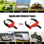 KAYCENTOP Wheel Clamp Lock Tire Lock Anti Theft Lock Fit Most Vehicles Max 11" Tire Width and 7" Reach for Trailers SUV Boats ATVs Motorcycles Golf Cart Great Deterrent Bright Red/Black, 3 Keys