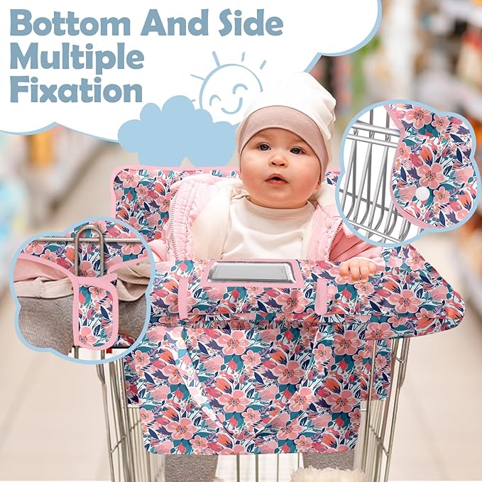 Shopping Cart Cover for Baby Girl Boy 2-in-1 High Chair Water Resistant High Chair Cover Blue Sailboat Gender Neutral Cart Cover for Babies Padded Grocery Cart Cover for Baby