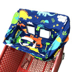 Pozico 2-in-1 Shopping Cart Cover for Baby – High Chair Cover, Grocery Cart Cover, Machine Washable with Portable Cloth Bag – Baby Cart Seat Cover for Boys & Girls – Dinosaur Design