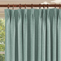 Textured Linen Pinch Pleats 100% Blackout Curtains for Bedroom/Living Room Blackout Curtains 84 Inches Long, Energy Saving Window Treatment Curtains,72Wx84Lx2,Green