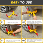 2PCS Trailer Wheel Lock | Universal Adjustable Trailer Wheel Lock Anti Theft with 6 Keys, Anti-Theft Protection for Cars, SUVs, RVs, ATVs, Motorcycles, Boats & Golf Carts (Red)