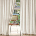 MIULEE Non-See-Through Privacy Linen Curtains 2 Panels, Light Filtering Window Curtains Farnhouse Textured Back Tab Semi Sheer Drapes for Bedroom Living Room, 52 x 63 Inches Long, Linen