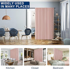 Hiasan Room Divider Curtains Patio Sliding Door Blackout Curtain Privacy Room Thermal Insulated Noise Reduction Panel with Back Tab & Rod Pocket for Bedroom Partition(80 x 84 Inches, Blush Pink)