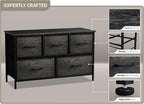 Sorbus Dresser with 5 Faux Wood Drawers - Wide Storage Unit Chest Organizer for Clothes - Bedroom, Living Room, Closet, & Dorm TV Stand Furniture - Steel Frame, Wood Top, & Easy Pull Fabric Bins