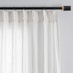 MYSKY HOME Natural Living Room Curtains 96 Inch Long 2 Panel Sets, Soft Cotton Blend Semi Sheers Light Filtering Pinch Pleated Privacy Drapes for Patio Nice Vertical Elegant Style, Beige, 40 x 96 in