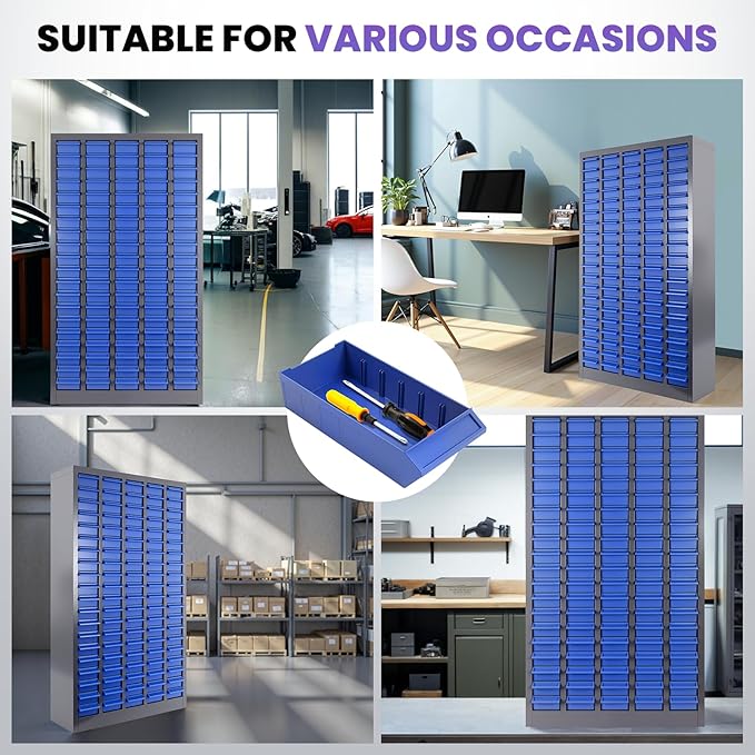 100 Drawers Alloy Steel Nut and Bolt Organizer, Parts Cabinet with Adjustable Shelves and Label Stickers, Bolt Organizer for Nuts Bolts Parts Screws Small Items (100 Drawers)