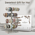 LadyRosian 4 Tier Wooden Display Jewelry Accessory Stand Jewelry Bracelet Holder Bangle Watch Necklace Storage Jewelry Holder Stand Display Organizer, (Antique White-4 layers)