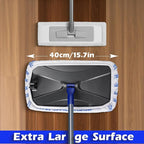 MASTERTOP Microfibre Flat Mop, Extended Wet Dry Large Floor Mop with 5 Reusable Pads & Telescopic Handle, Dust Mops for Laminate Wooden Hard Floor Vinyl Tile Floors Cleaning - Send 1 Cleaning Scraper