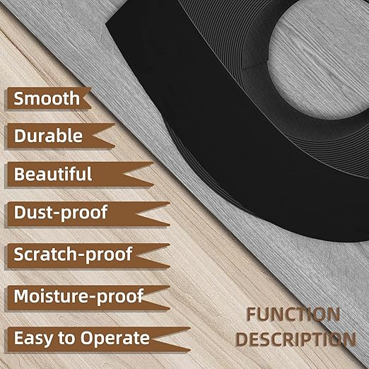 GSCIT Club Black Edge Banding, 3/4 inch x 250ft Melamine Edge Banding with Hot Melt Adhesive Preglued Cabinet Edge Banding Flexible Black Veneer Edging
