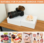 White Acrylic Buffet Risers 3PCS, Food Risers for Buffet Table, Food Display Stands for Party Catering Dessert Collectibles, Cube Boxes Display(Size 6.9", 7.7", 8")