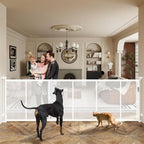 150" Extra Wide Retractable Baby Gates Dog Gate for Large Opening, 41" Extra Tall Mesh Pet Gate, Long Child Safety Gates with Fiberglass Rods for Stairways, Doorways, Hallways - Indoor/Outdoor Use