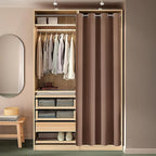 ChrisDowa Blackout Door Curtains for Doorway Privacy, Grommet Closet Curtains for bedroom closet door, Thermal Insulated Temporary Doorway Cover Room Divider Drapes (1 Panel, Cappuccino, 52 x 80 Inch)