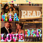 Pooqla Colorful Light Up Letters with Remote, Upgraded 35 Colors LED Marquee Letters, RGB Lighted Letter for Girls Teenager Gift, Birthday, Party, Wedding, Night Light, Room, Bedroom Decor, Letter S