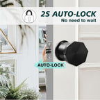 Black Door Knobs with Digital Keypad Lock, Electronic Door Lock with Handle for Home, Bedroom, Apartment, Garage, Office