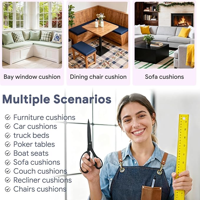 Upholstery Foam 2×24×72 Inch High Density Foam Strong Support Seat Foam for Couch Cushion Replacement Furniture Cushions Car Cushions DIY Projects (5PC)