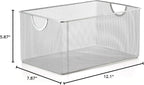 YBM Home Mesh Wire Storage Basket for Shelves, Pantry Organization, and Kitchen - Multipurpose Steel Wire Basket Holder Bin for Organizing Office Supplies, Household Toiletries and Laundry Supplies