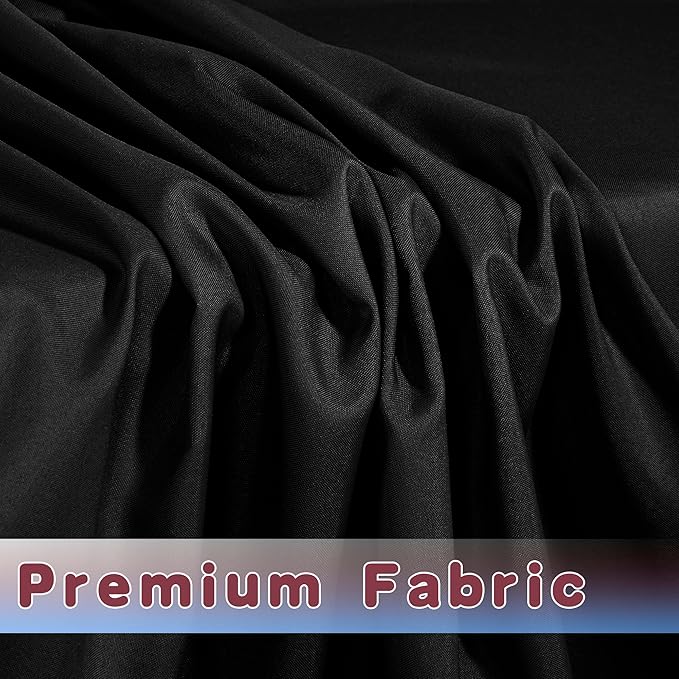 HolidayIdeas 2 Pack Fitted Tableclothes - 48 x 24 Inch - Black Rectangle Tablecloths for 4 Foot Tables, Fabric Table Cover Protector for Parties, Craft Show, Trade Show