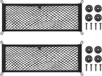 2 Layer Small Cargo Net,Cargo Storage Pocket Net, Mesh Elastic Pouch Organizer with Mounting Screws Hooks for Car,Rv, Trunk,Boats,SUV, Truck (2 Pack, 23.6 x 9.8Inch(60 x25cm)