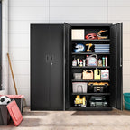 Metal Storage Cabinet, 71 Inch Tall Metal Storage Cabinet with Doors and Shelves, Pantry Cabinets for Kitchen Storage, Garage Cabinet for Living, Dining Room, Assemble Required