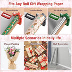 Tabletop Gift Wrapping Tool with Tape Dispenser & Cutter–2 Pack Adjustable Wrapping Paper Table Clamps with 2 Tapes–Perfect for Christmas, Holidays, and Crafting