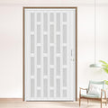 48X79in Frosted Acrylic Glass PVC Accordion Folding Door for Closet,Multifold Interior Door with Installation Hardware,Includes Handle and Latch,White Beech