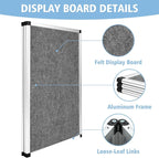 Nisorpa 3+1 Panel Trade Show Presentation Board 70.8 x 35.4 in Desktop Tri Fold Display Board Gray Single Sided Tabletop Display 4 Folding Panels with Moving Bag