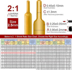 Chanzon 2:1 Ratio - 80Ft Roll - 3/32" (2.5mm) Heat Shrink Tubing 2:1(25M Total Length) Yellow Polyolefin Sleeving Wrap Shrinking 2 to 1 1pcs