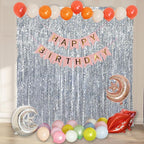 4 Pack 3.3 ft x 6.6 ft Silver Metallic Tinsel Foil Fringe Curtains - Door Streamers for Photo Booth Christmas Day Thanksgiving Wedding New Year Party Decorations