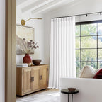 60 Inch Width Curtains 90 Inches Long Linen Curtains Pinch Pleated 90 Inch Length for Living Room Bedroom White Semi Sheer Back Tab Hooks Rings Pinch Pleat for Patio Glass Door 1 Panel