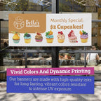 Personalized Vinyl Banner – Vinyl Printed Customizable Banner for Indoor and Outdoor Use (4'x8')